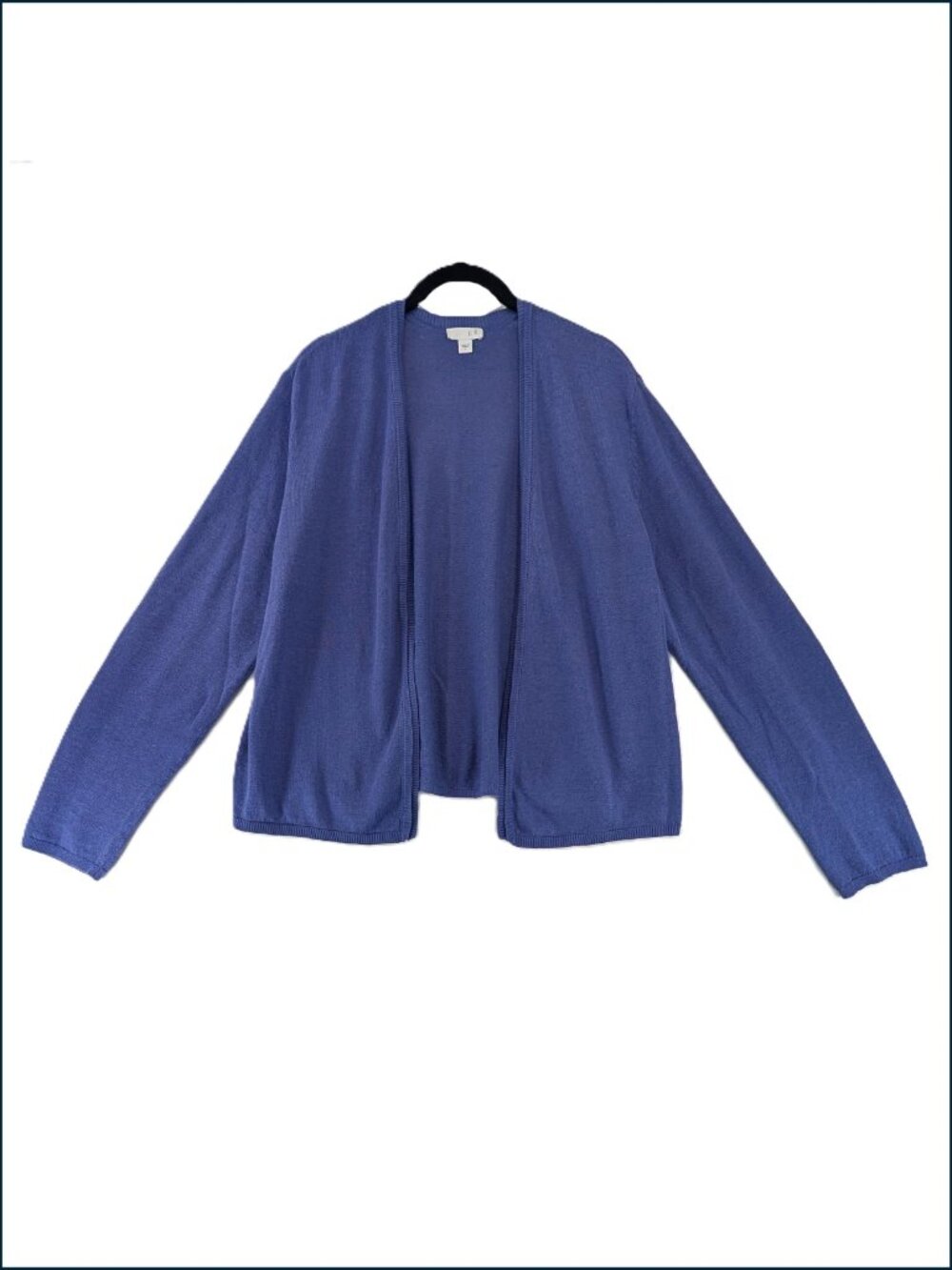 J Jill Cardigan Sweater Womens Sz Large Linen Blend Knit Dusty Purple Boxy